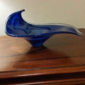 Unique Hand Blown Cobalt Blue Designer Art Piece